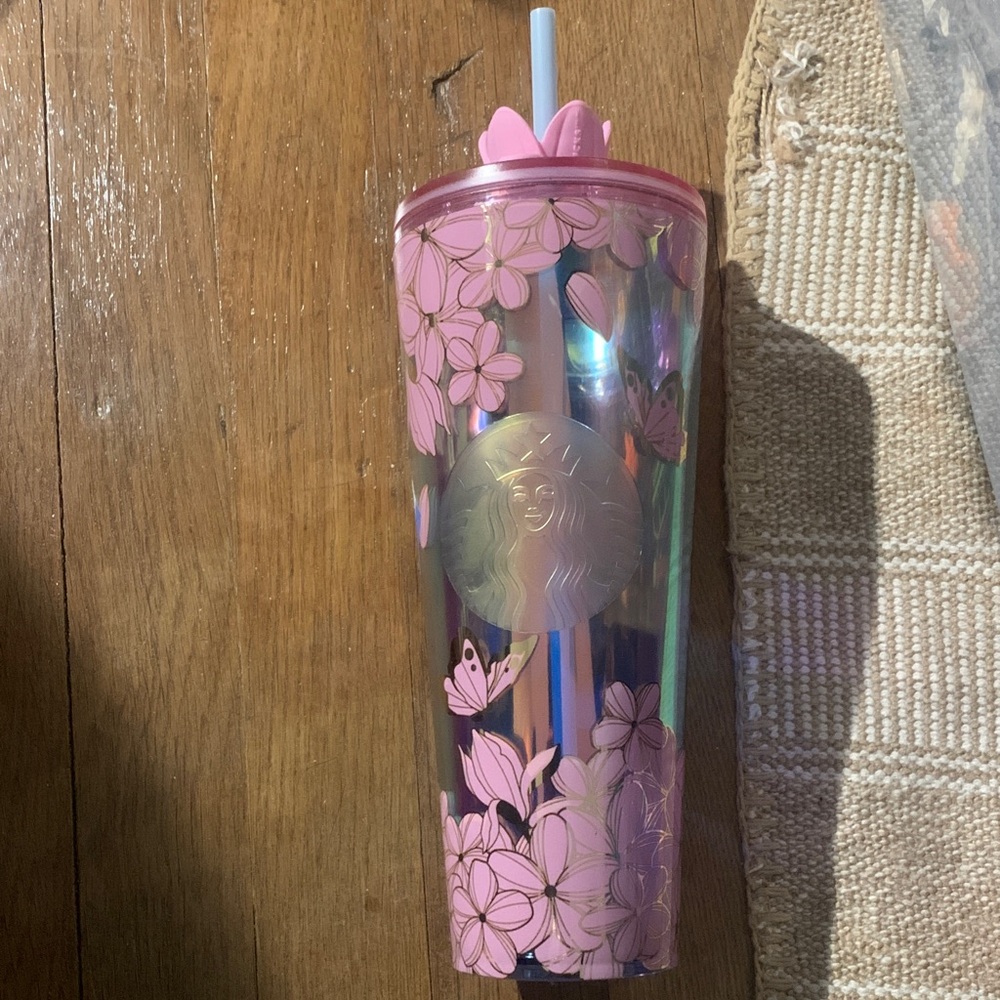 Starbucks Iridescent Pink Floral Tumbler